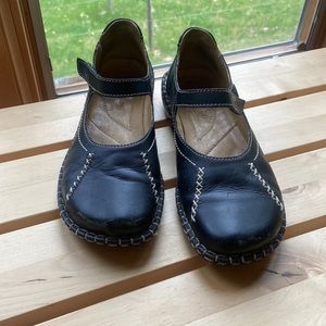 Josef Siebel Black Mary Jane Flat Loafers Size 39